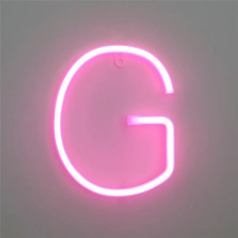 LED Letter Night Lights Plastic Light Up Letters Standing Hanging Warm Pink Light Home Decor Luces Led Decoracion 40JUL2256
