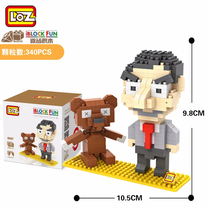 LOZ Diamant Blocs M. Bean плюшевый мишка из мультфильма Jouet Poupee фигурки строительные блоки