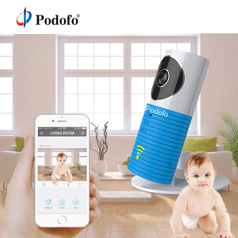  Podofo 720P HD Mini Wireless Wifi Baby Monitor Babysister Ip Camera Infant Baby Video Security Two-