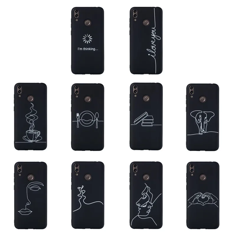 

Simple Line Art Abstract Case For Huawei Y5 II Honor 6X 7A 7C 5.45 5.7 5.99inch 7X 8C 8X 8 9 10 Pro Lite P Smart Plus 2019 Cover