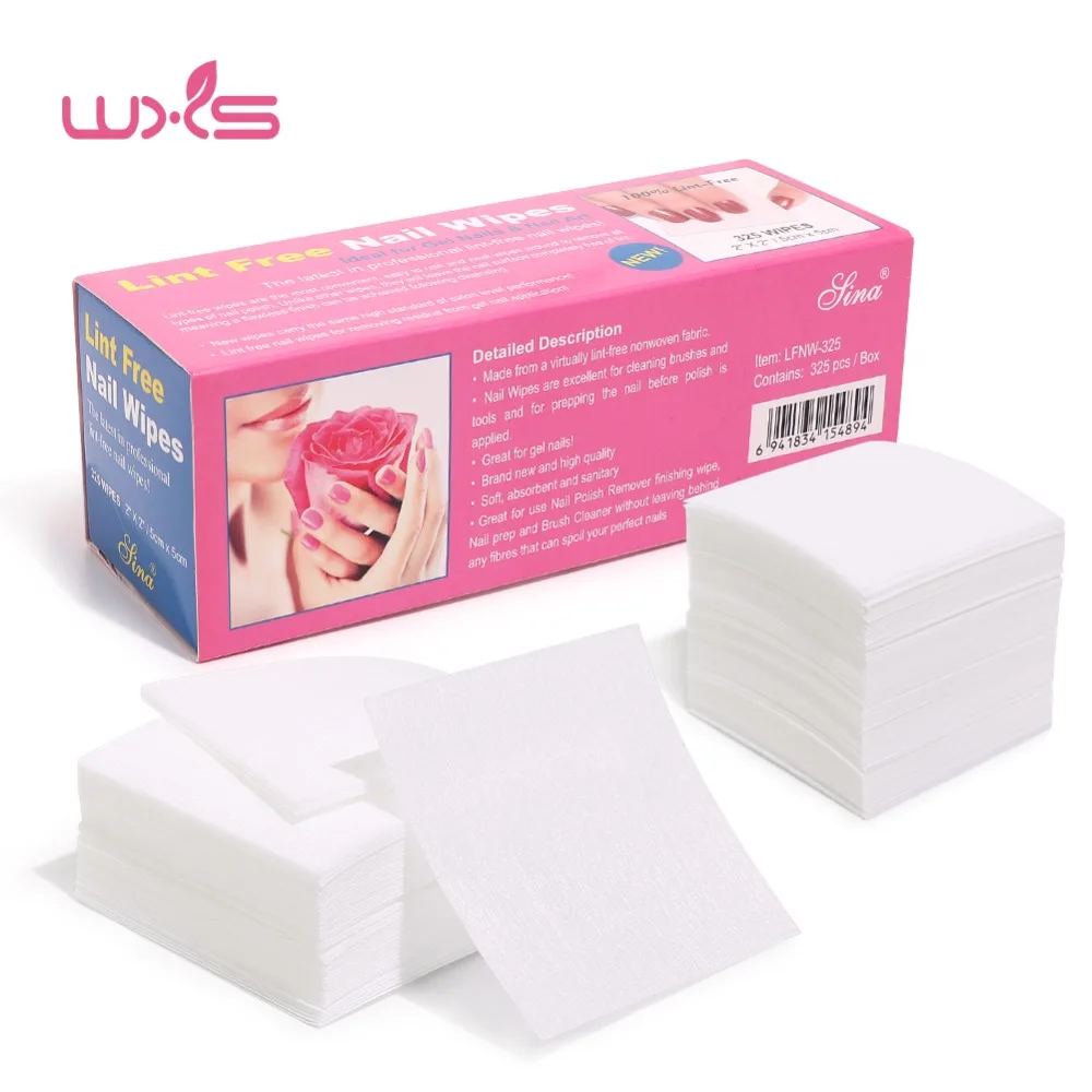 325Pcs Lint Free Nail Cleaner Wipes Remover Nail Gel Polish Pure Cotton