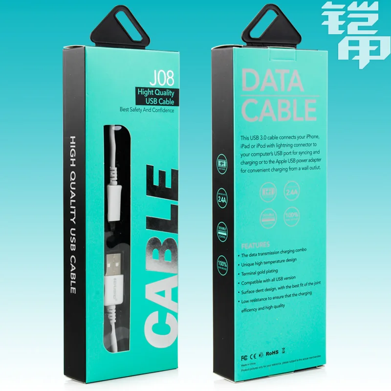 Buy KJ 658 100pcs/lot free ship paper Packaging Box Packing For 1 2m Micro USB