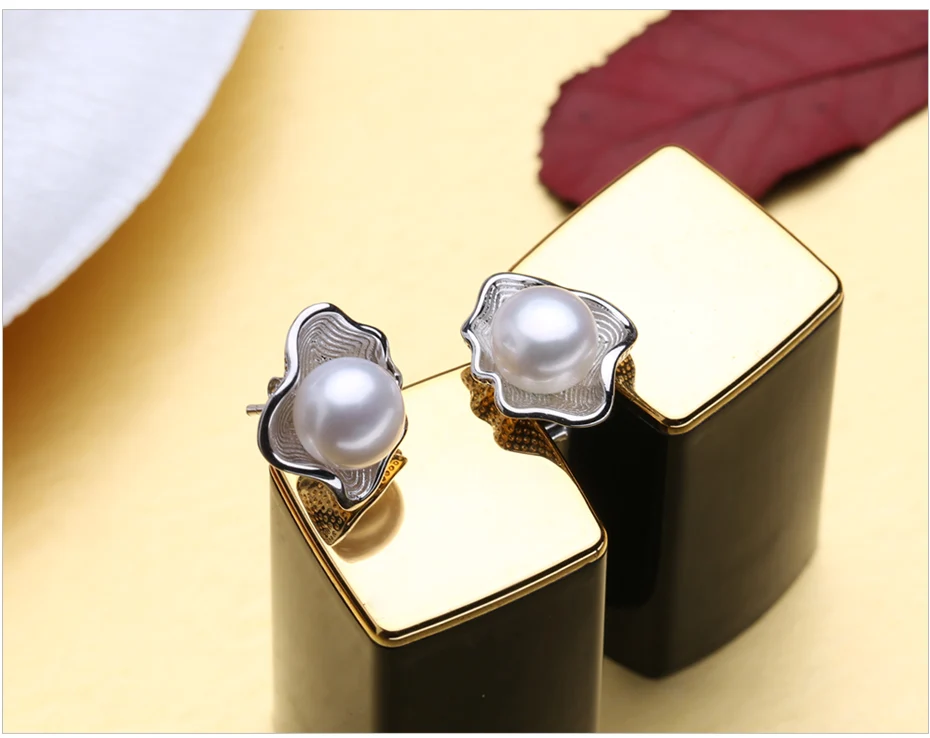 FENASY, ювелирный набор из жемчуга, натуральная цепочка с жемчужным кулоном, ожерелье из серебра 925 пробы, серьги-гвоздики для женщин, в форме раковины