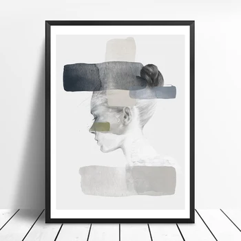 

Abstract Canvas Painting Fashion Girl Women Face Nordic Poster Prints Graphic Salon Wall Art Pictures For Living Room Home Decor