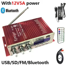 KENTIGER HY-502S Mit 12V5A Power Adapter 40W Mini Bluetooth Verstärker + AV Kabel + Fernbedienung USB/SD karte Player FM Radio