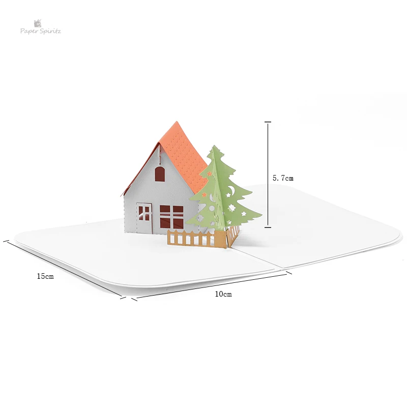 3D всплывающие открытки Счастливого Рождества бумага Оригами лазерная резка открытки подарок открытки ручной работы пустые Рождественская вечеринка - Цвет: G3012W
