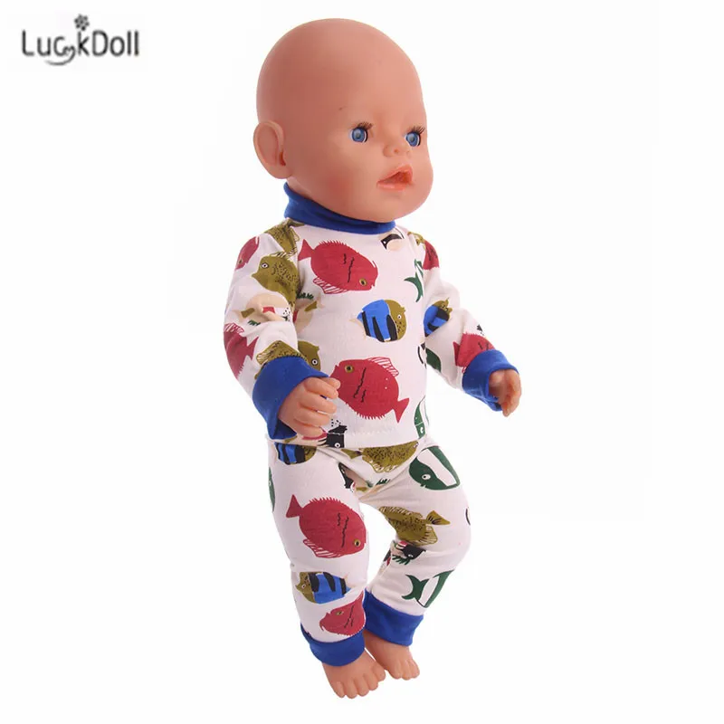 LUCKDOLL летний модный костюм игрушка подходит 18 дюймов Американский 43 см детская кукла одежда аксессуары, игрушки для девочек, поколение, рождественский подарок