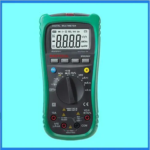 

MASTECH MS8260F Auto Range Digital Multimeter DMM Frequency Capacitor NCV HFE Multi Tester Comprobadores Multimetros Multimetr