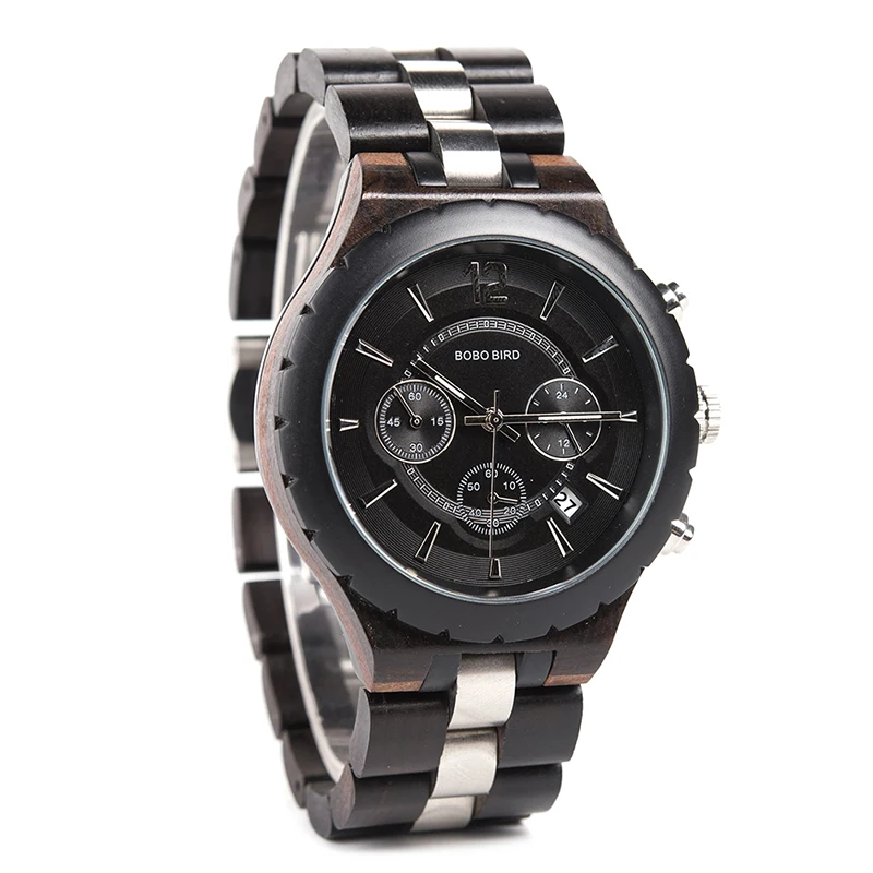 BOBO BIRD Relogio Masculino люксовые брендовые военные часы кварцевые наручные часы с датой деревянный хронограф часы подарок для отца J-R22