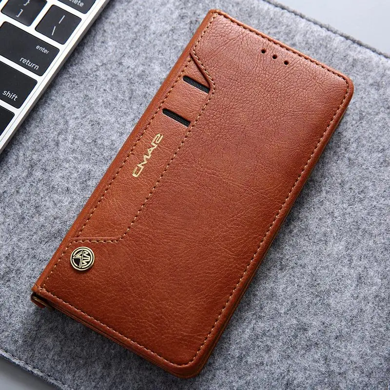 Leather Flip Case For Coque Huawei P20 Case Magnet Flip Cover For Funda Huawei P20 Phone Wallet Case Hoesjes Credit Card Holder - Цвет: Коричневый