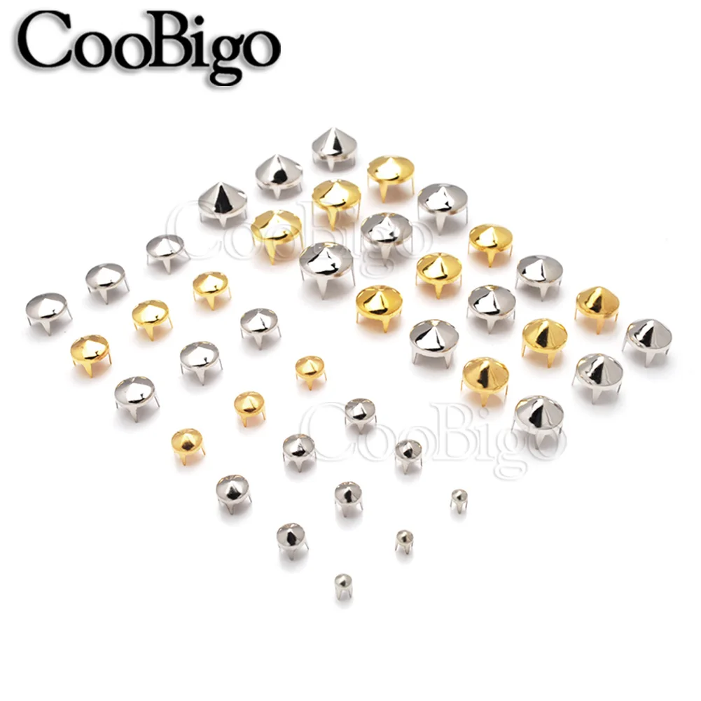 

Mult Sizes Cone Rivet Spike Studs Nickel Punk Rock For Garment Bags Belts Shoes Apparel Leather Craft DIY Sewing Accessory
