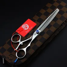 Домашние животные Ножницы 645#7.5 ''21 см бренд фиолетовый дракон парикмахерских ножниц 440C парикмахеры Товары для кошек Товары для собак домашних животных филировочные ножницы ножницы для волос