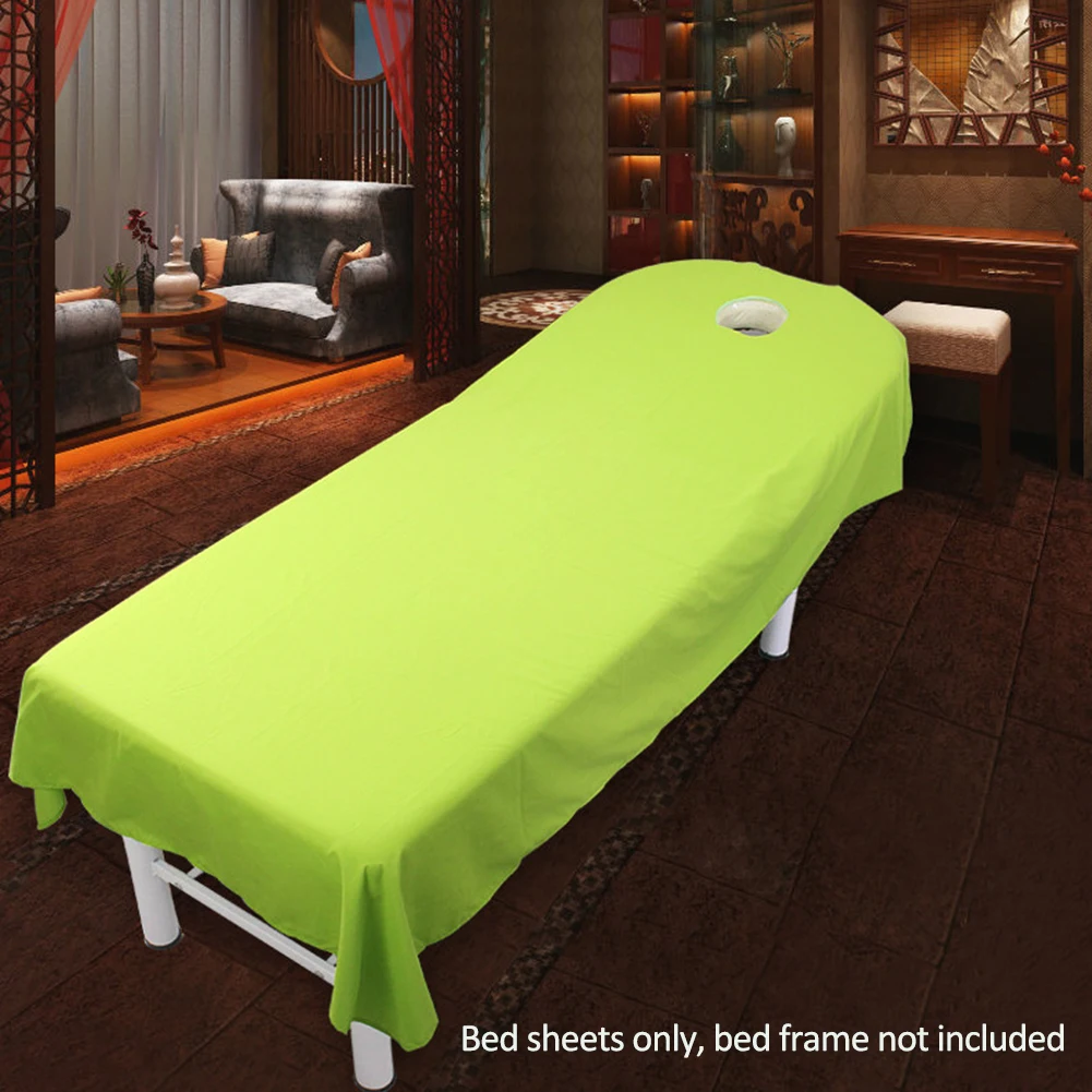 Machine Washable Soft Wrinkle Resistant Table Cover Microfiber Couch Polyester Plain Bedding Article Massage SPA Bed Sheet Salon