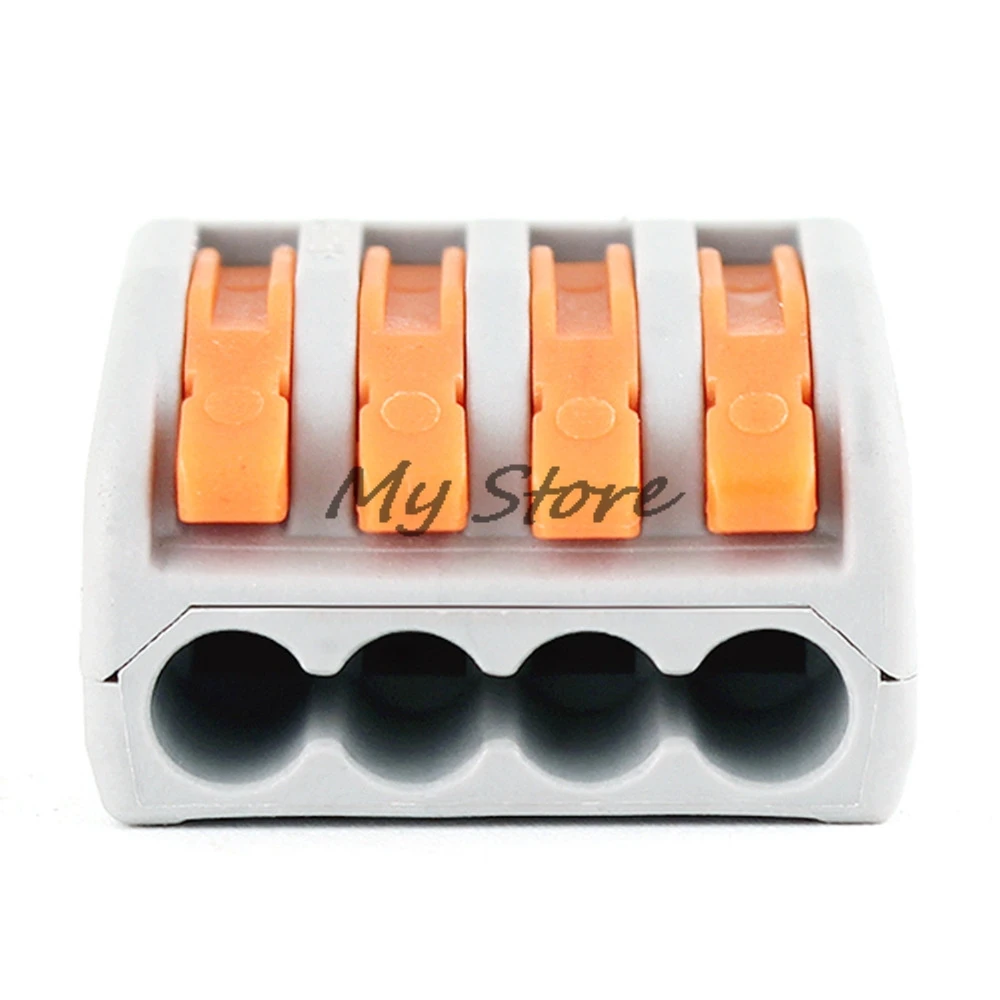 5Pcs PCT-214 222-414 Universal Compact Wire Wiring Connectors Connector 4 Pin conductor terminal block lever
