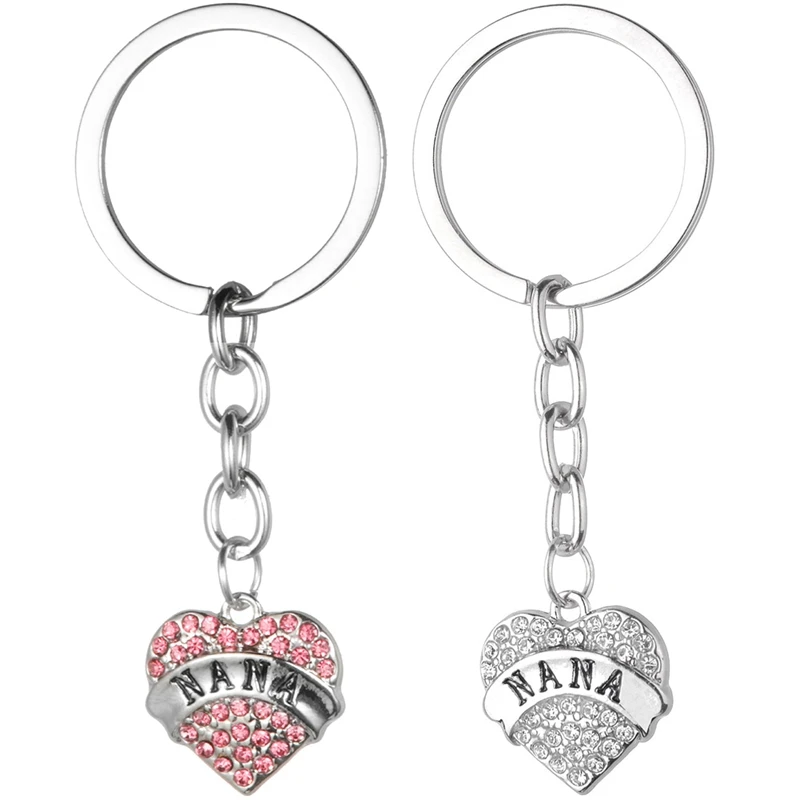 Shoe Keyring Family Gifts Rhinestone Crystal Pink Heart Pendant Keyrings Keychain Key Chain 901church