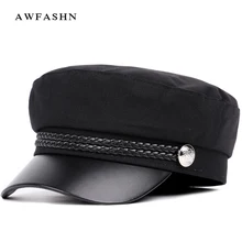 Новинка, высокое качество, Повседневная Военная Кепка для мужчин и женщин, хлопок, плоский берет, Кепка Капитана грузовика, винтажная Черная Спортивная Кепка для мужчин