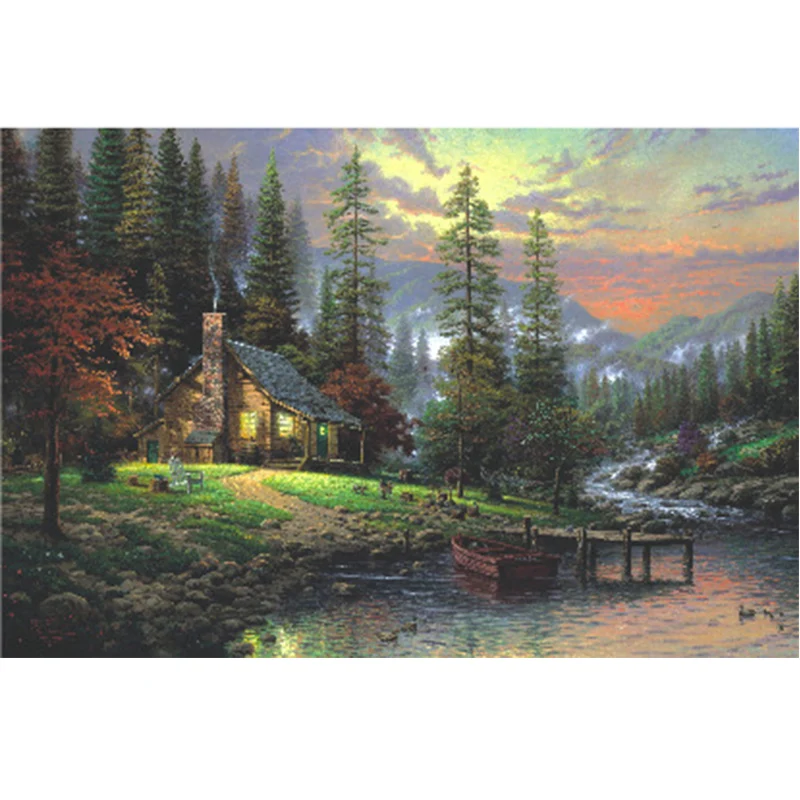 

Difficult Luminous 1000 Piece Autumn Puzzles Educational Enjoyable Landscape Puzzle Collect without Box and Inside Pictures