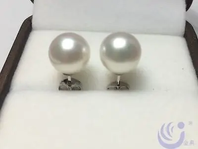 

Free Shipping >> PERFECT Round 9.5-10 MM AAA+ WHITE AKOYA PEARLS EARRING srsy