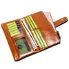 TAUREN-billetera para teléfono para mujer, 100% de cuero genuino, bolso largo de piel de vaca con cera de aceite, Tarjetero con compartimento para varias tarjetas, cartera de mano a la moda ► Foto 2/6