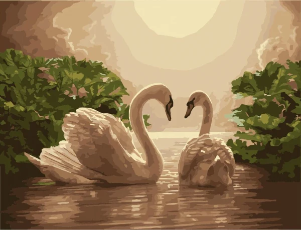 

Frameless Digital Oil Painting By Numbers Swan Couple Pictures Paiting On Canvas DIY Home Decoration Wall Decor Home Decor G275