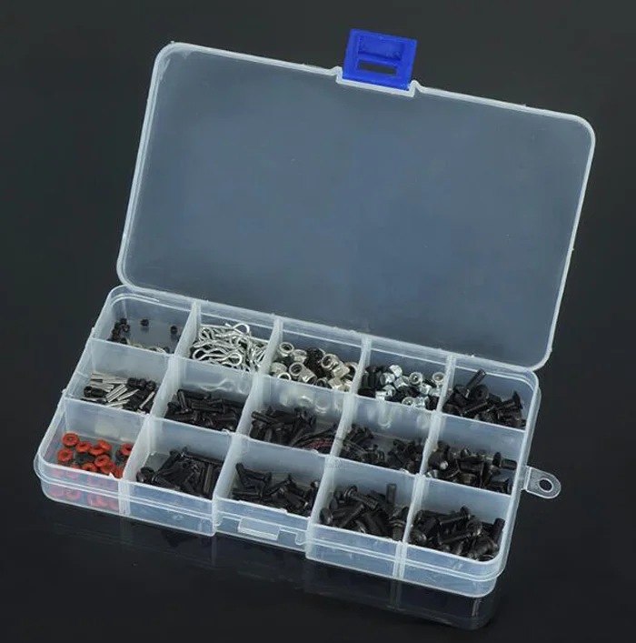 

500pcs/set Universal Screws Box Set for TAMIYA CC01 RC4WD Axial SCX10 HPI SAKURA D4 ThunderTiger EMTA E S HSP Slash 727 RC Cars