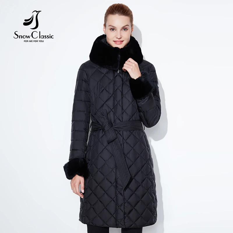 Goedkoop Sneeuw Klassieke Vrouwen Jas Jas Bont Winter Lange Parka Vrouw Gewatteerde Jas Vrouwelijke Warm Uitloper Plus Size 2019 Down Jas mode