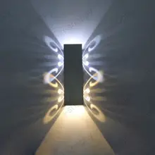 Вверх/вниз 2 Вт светодиодный настенный светильник-бра с регулируемой яркостью/не Крытая лампа-бабочка для крыльца, дискотеки, выставочной столовой, серебряный корпус