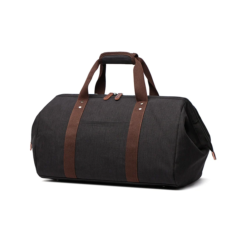 Холщовые мужские дорожные сумки для переноски багажа мужские даффл сумки дорожные сумки большие выходные Сумки на ночь - Цвет: Черный