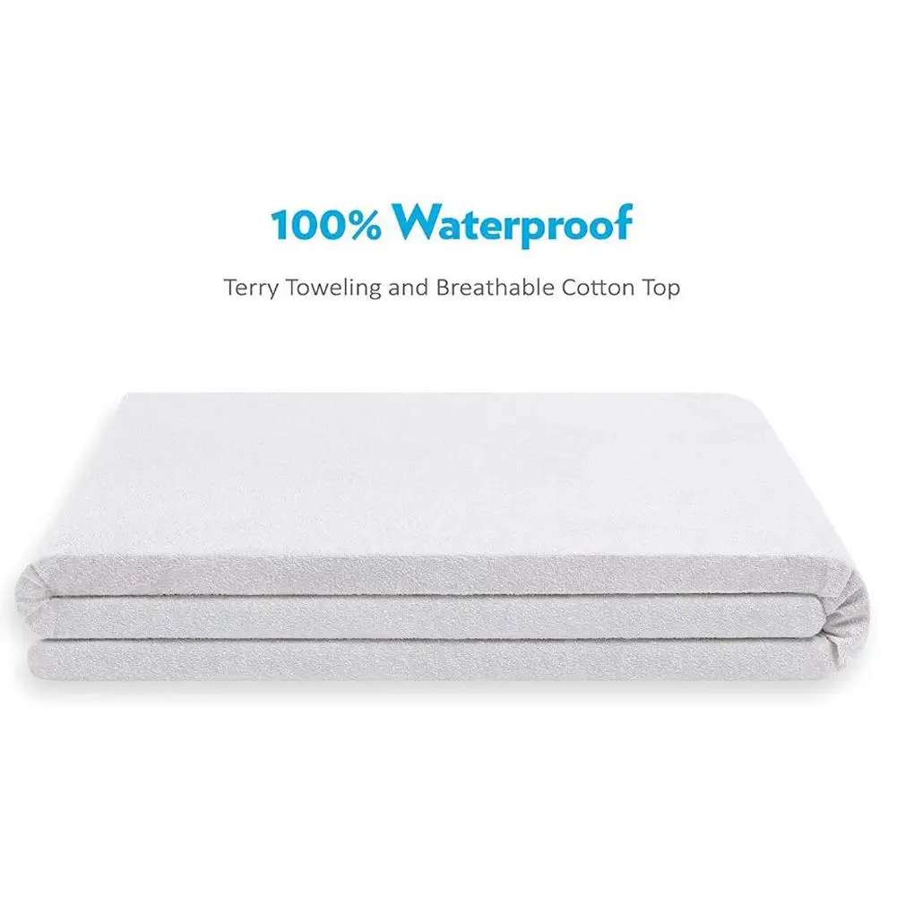 Новая махровая ткань, водонепроницаемая простыня для матрасов и Топпер с лентой, защита для кровати, водонепроницаемый матрац, 6 размеров