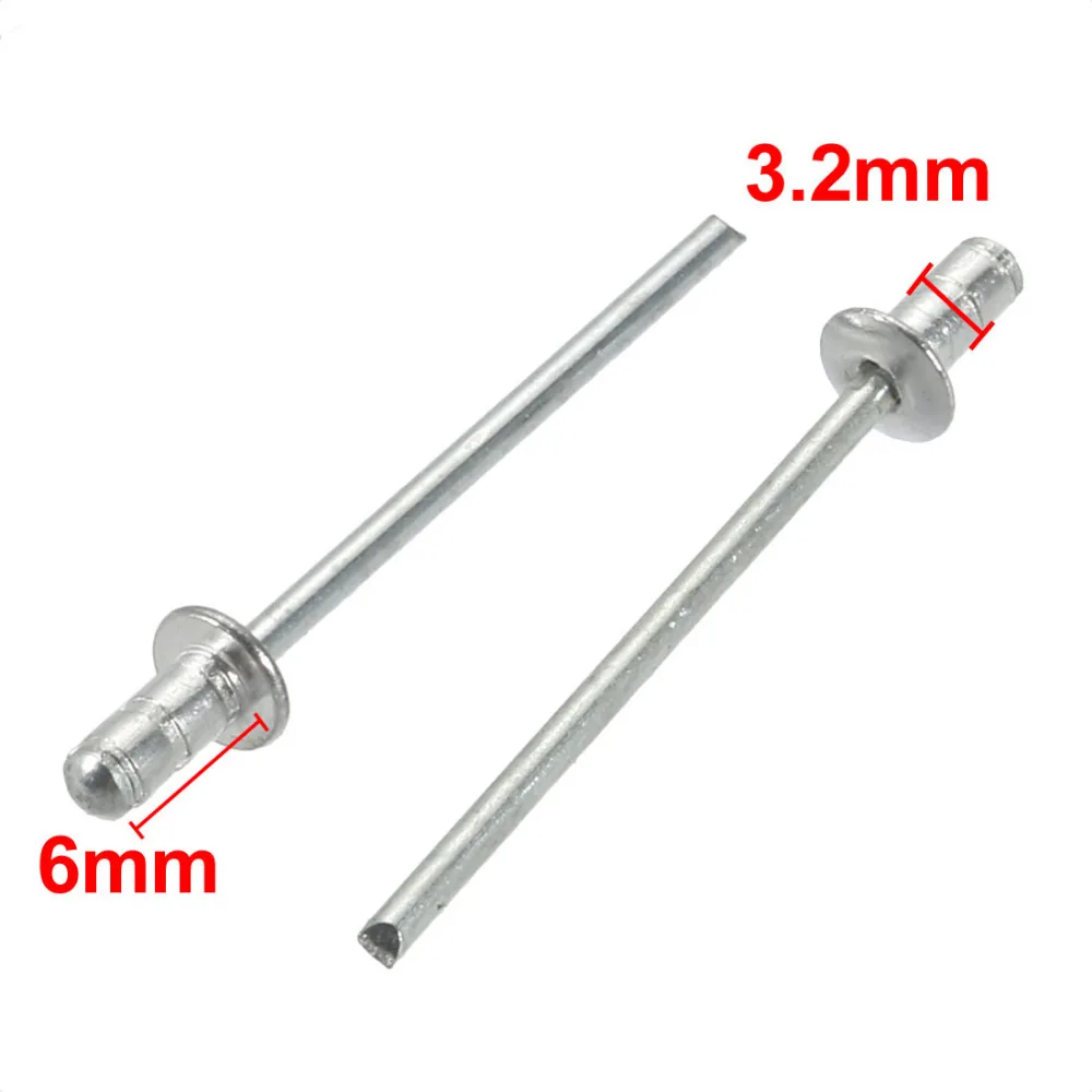 UXCELL 100Pcs Rivets 3.2mm x 6/8mm Rivet Aluminum Steel Open Type Blind