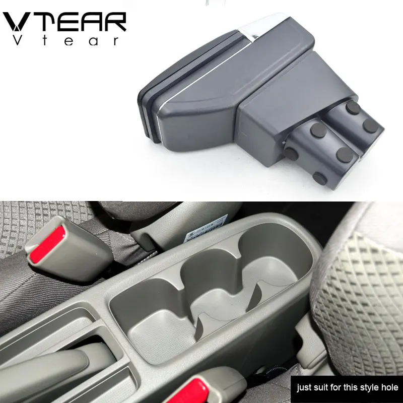 Vtear для Honda City автомобильный подлокотник кожаный подлокотник вращающийся ящик для хранения автомобиля-Стайлинг центральная консоль ABS Черные Аксессуары