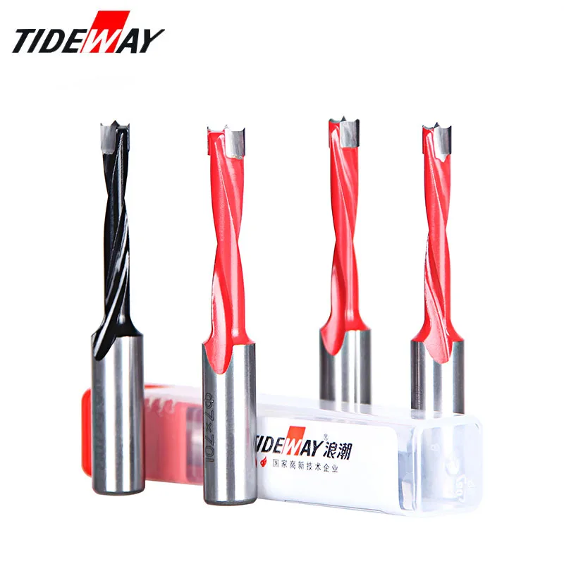 Tideway Router Bit Row Drilling Drill Bit 4 Flutes 16mm-30mm Overlength 70mm For Boring Machine Wood Woodworking Endmill