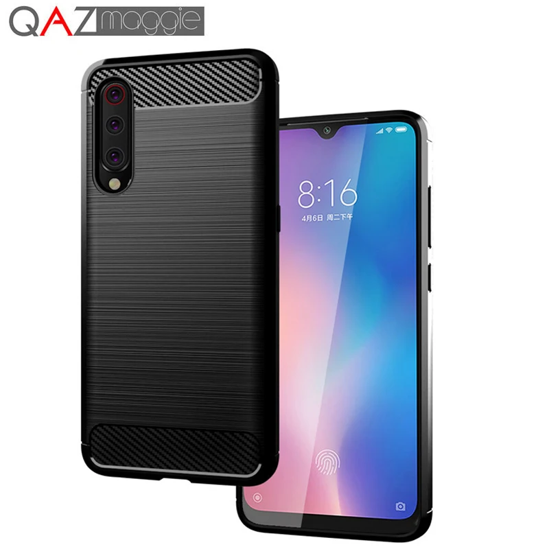 Xiaomi Mi 9 чехол QAZ Maggie силиконовый мягкий ТПУ матовый из углеродного волокна для Mi9