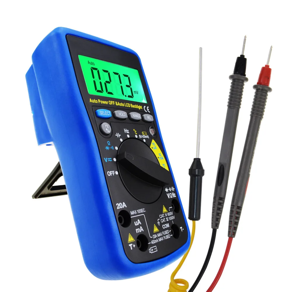 Auto Range DMM Multimeter Digital Overload Protection DC AC Amp Volt