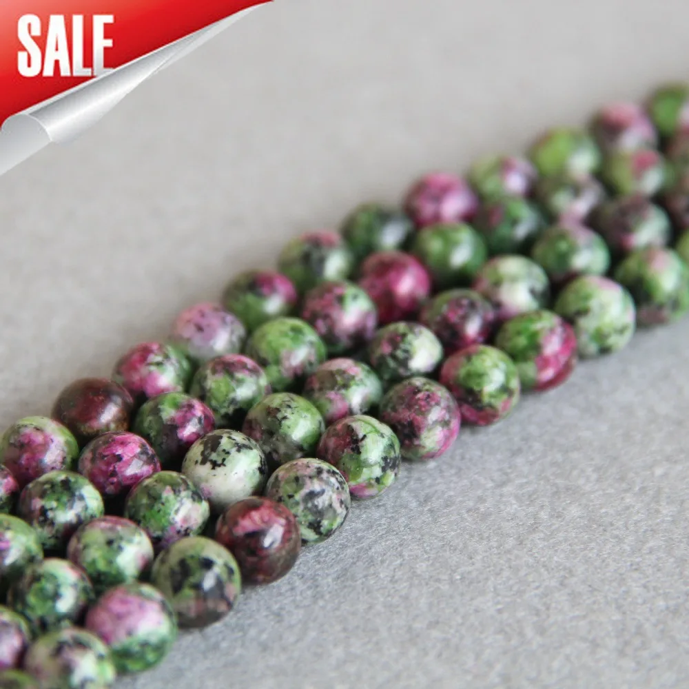 

(Min Order1) 8mm Wholesale New Green Zoisite Round Natural Stone Loose Beads DIY Beads 15inch Fashion Jewelry Making Design
