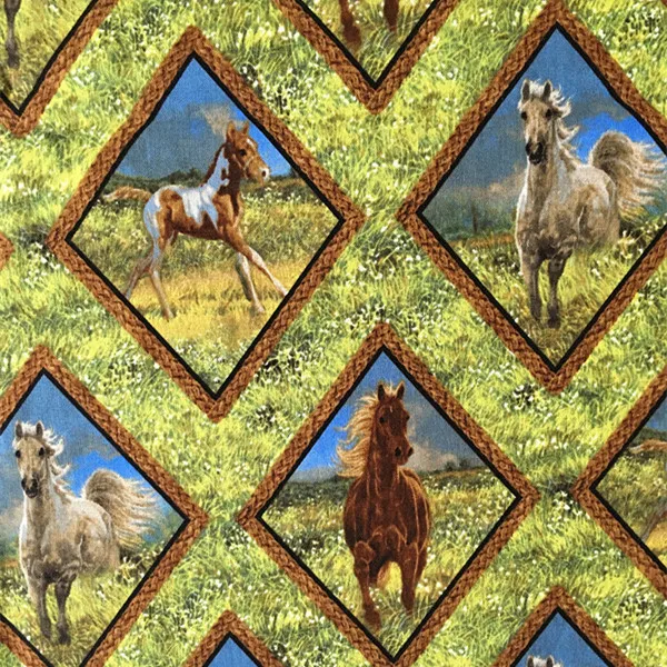 100x110cm Wild Horse Running Fabric Cotton Plain Sewing Fabric Handmade