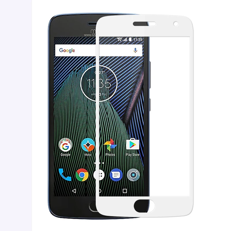 Закаленное стекло с полным покрытием для Motorola Moto G5 2 шт. защитная пленка экрана Plus