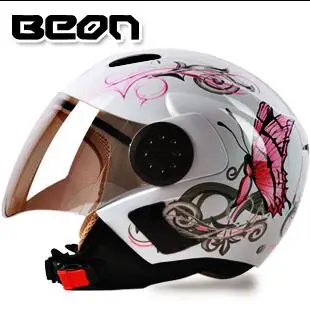 beautiful ECE BEON white pink Butterfly WOMEN Motorcycle helmet,motor bicycle headpiece size L XL