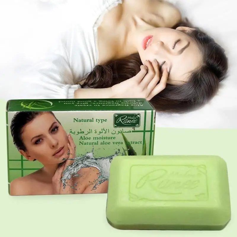 

100g Pure Natural Aloe Vera Whitening Herbal Face Soap Body Plant Aloe Vera Gel Handmade Soap Moisturizing Essential Oil Soap