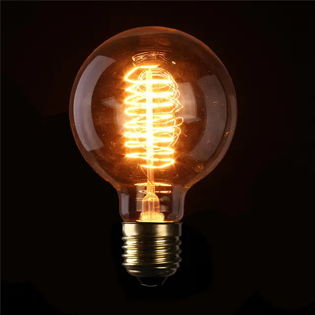 Vintage Edison bombilla E27 g95 60 W retro incandescente luz