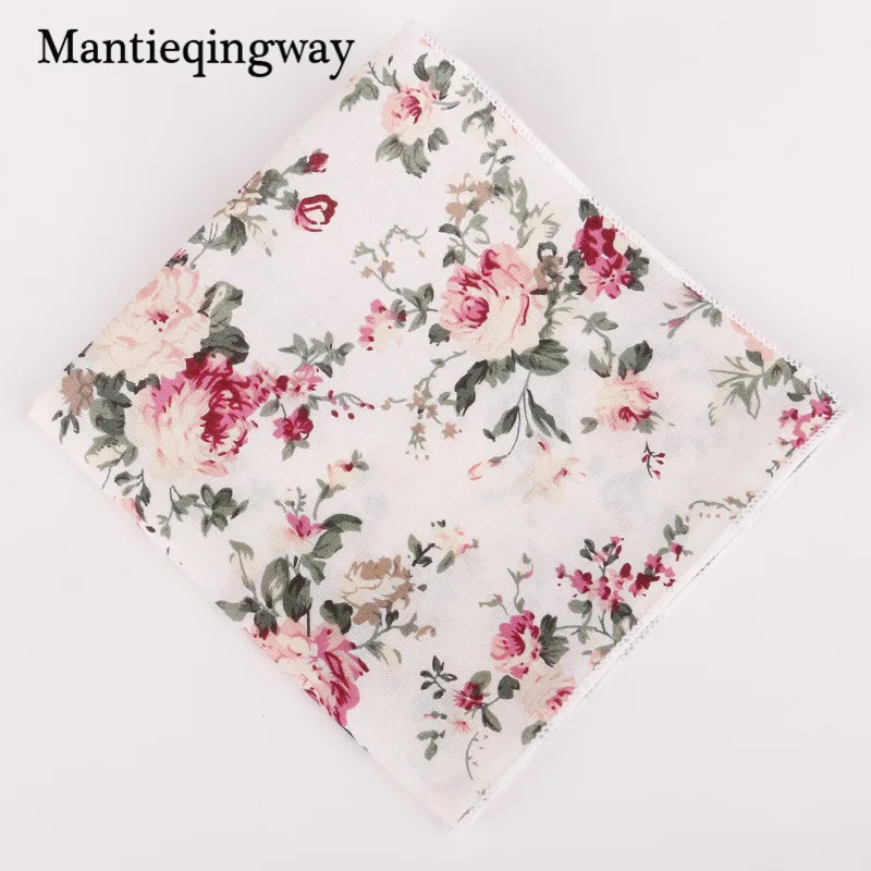 Mantieqingway Новое поступление хлопок цветочные печатных Платки носовые для девочек карман мужская формальная Бизнес Свадебные платок Для