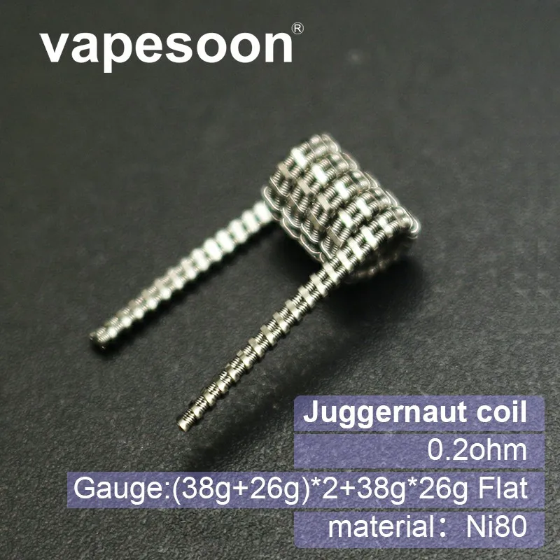 200 шт. высокое качество Alien Clapton Coil Tiger Juggernaut Clapton Hive нагревательный провод Vape сопротивление предварительно оборудованная катушка