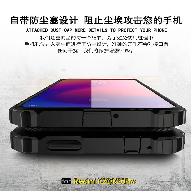 Luxury Armor Shockproof Case For Xiaomi Redmi K20 Pro Mi9t Mi 9T 9 CC9 CC9E A3 Lite Redmi Note 8 7 7A 8A 10 8T Soft Bumper Cover