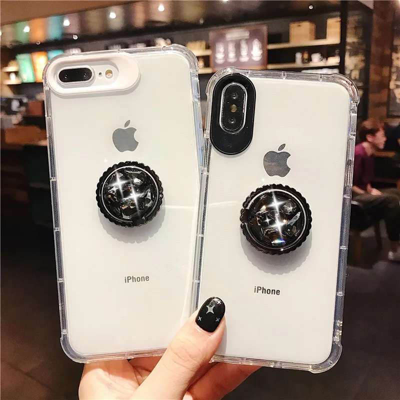 Роскошный мягкий чехол с 3D бриллиантами для iPhone 6 6S 7 8 plus X XR XS MAX прозрачный из ТПУ