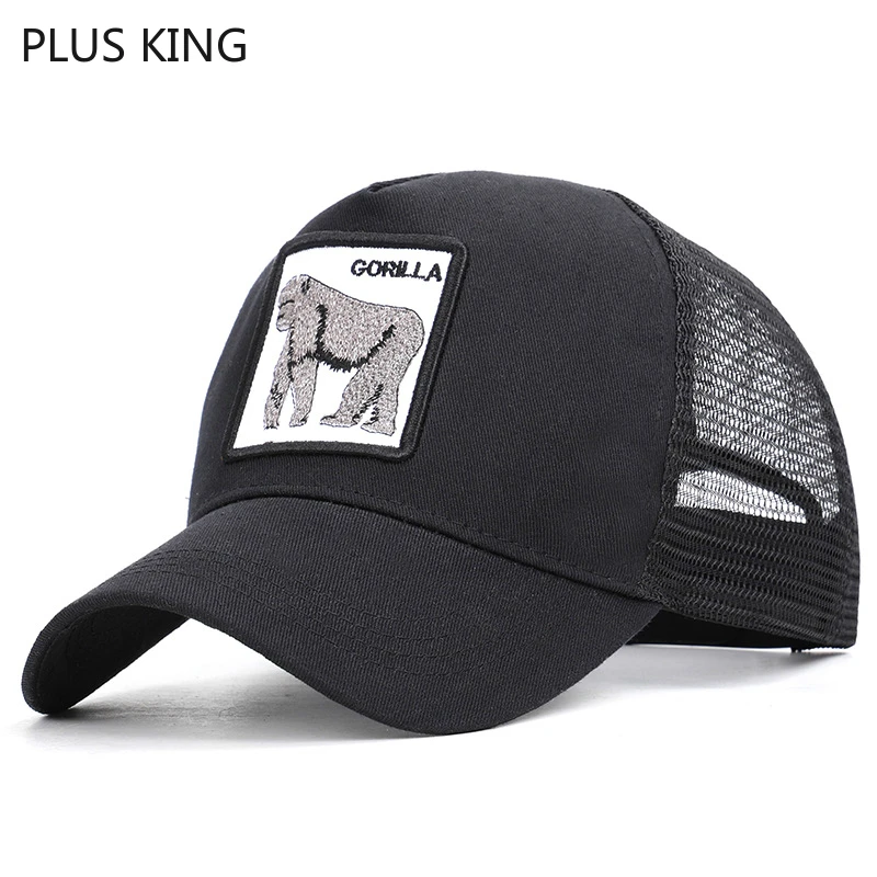 

Gorilla Baseball Cap Men Women Animal Embroidered Trucker Cap Summer Black