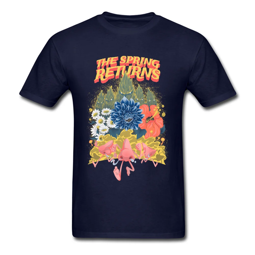 The Spring Returns T Shirt Crazy Short Sleeve Brand New Round Neck All Cotton Tops Shirt 3D Printed Tops T Shirt for Men Summer The Spring Returns navy