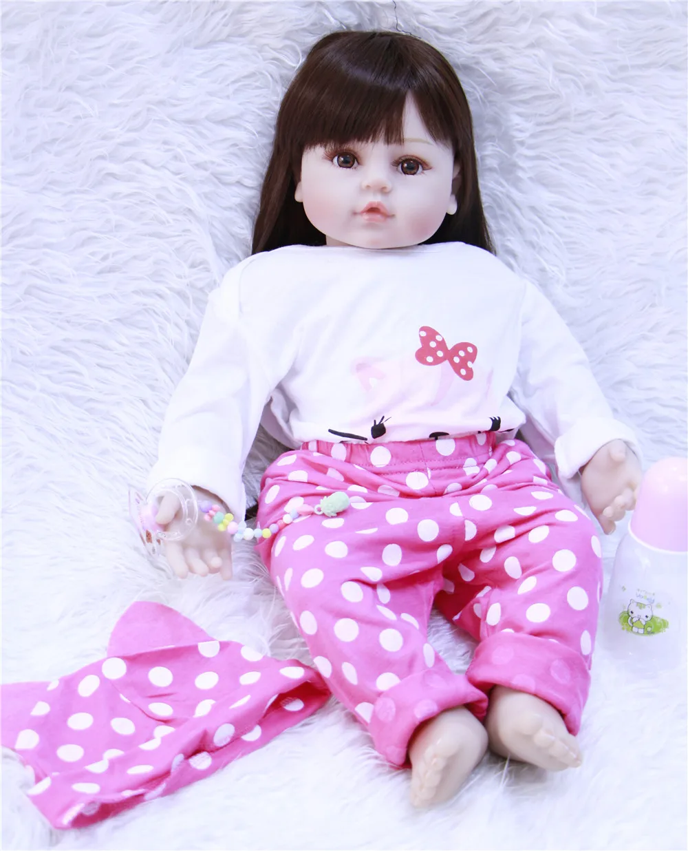 

58cm Silicone Reborn Baby Doll Toys For Children Girls Bonecas 23inch Princess Babies Vinyl Toddler lol dolls Birthday Present