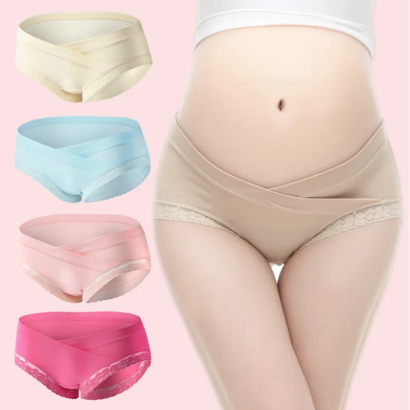 

Cotton Breathable Maternity Underwear Pregnant Women Belly Support Panties U-Shaped Low Waist Briefs Maternity Panties DS29