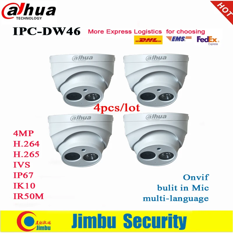 

Dahua 4MP IP CameraIPC-DW46C IR50M H.265/H.264 Full HD Built-in-MIC NOT Poe Network Camera WDR Mulli-language IVS