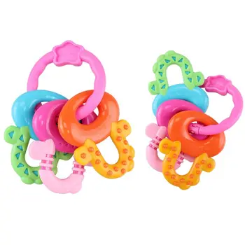 

Soft Keys Ring Teether Pain Relief Tool Kids Grasp Safety Teether